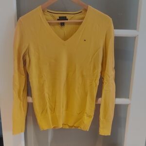 Tommy Hilfiger Yellow V-Neck Sweater